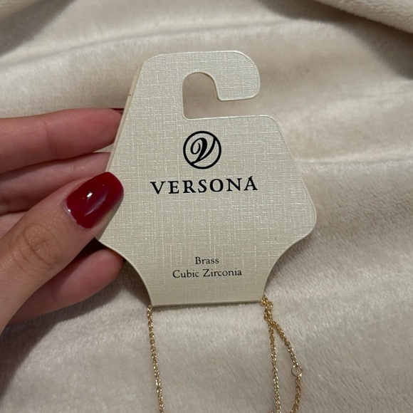 Gold Cubic Zirconia Diamond Necklace - Picture 3 of 5